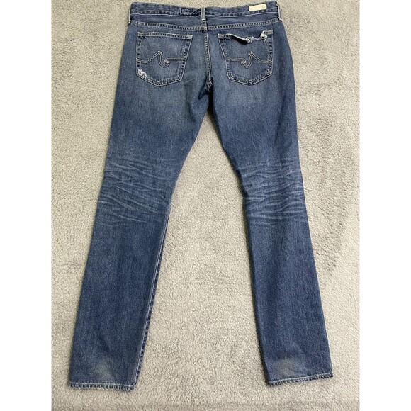 AG Adriano Goldschmied piper slouchy slim jeans, size 31 slashed, lace, rips - Picture 8 of 12